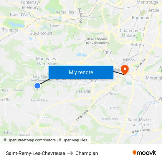 Saint-Remy-Les-Chevreuse to Champlan map