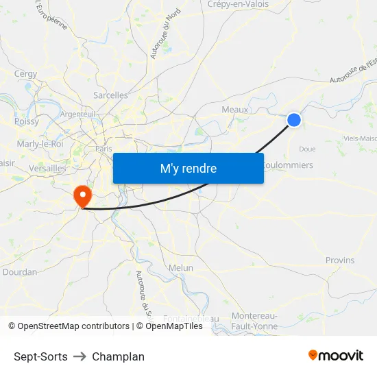 Sept-Sorts to Champlan map
