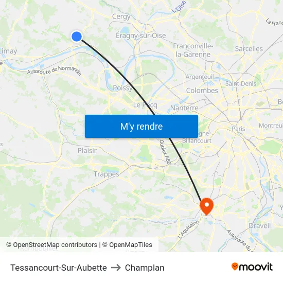 Tessancourt-Sur-Aubette to Champlan map