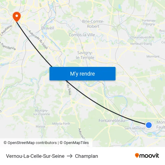 Vernou-La-Celle-Sur-Seine to Champlan map