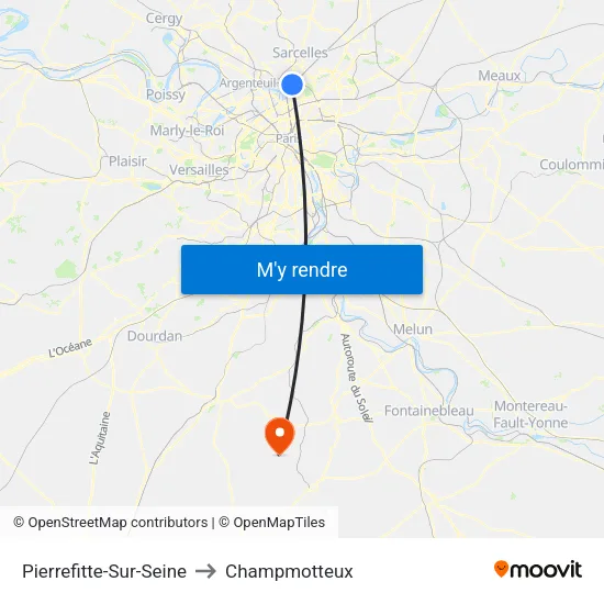 Pierrefitte-Sur-Seine to Champmotteux map