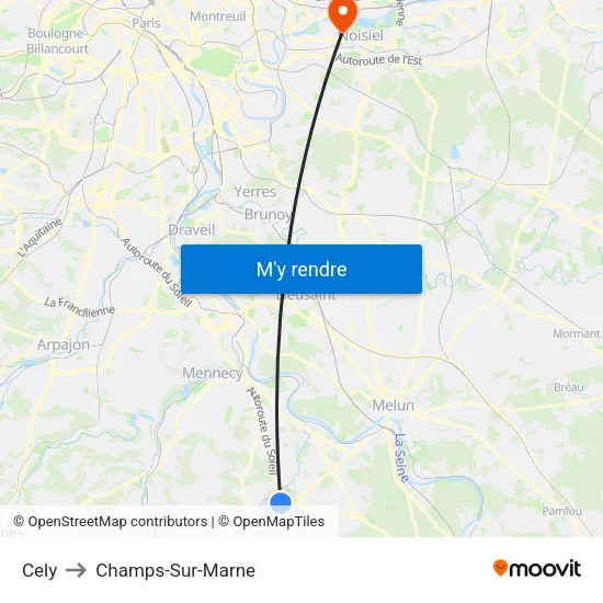 Cely to Champs-Sur-Marne map