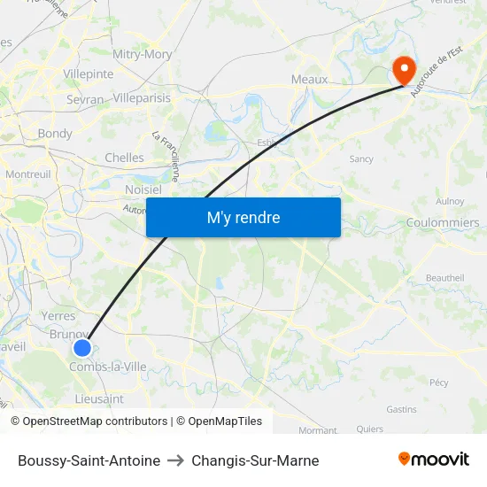Boussy-Saint-Antoine to Changis-Sur-Marne map