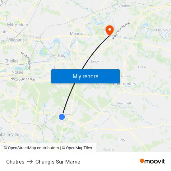 Chatres to Changis-Sur-Marne map