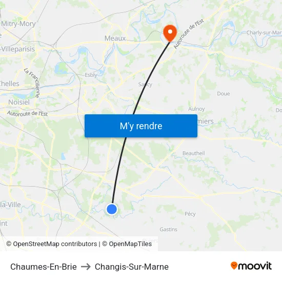 Chaumes-En-Brie to Changis-Sur-Marne map