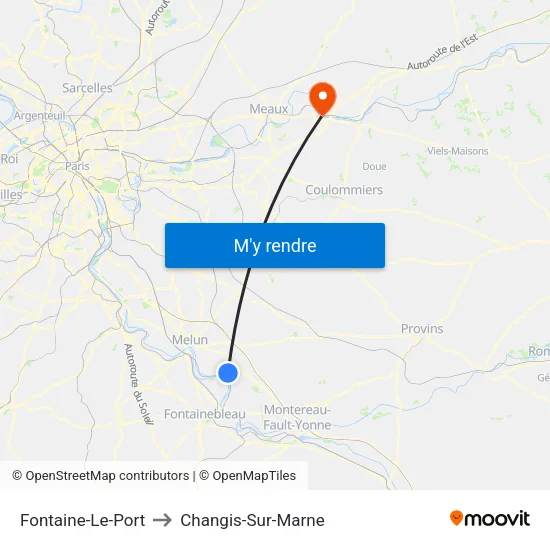 Fontaine-Le-Port to Changis-Sur-Marne map