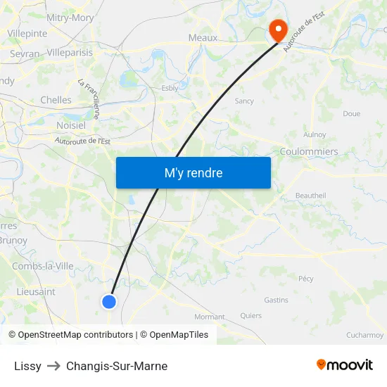 Lissy to Changis-Sur-Marne map
