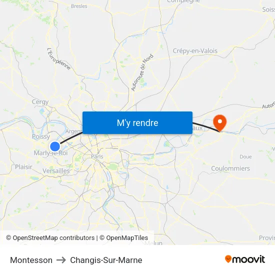 Montesson to Changis-Sur-Marne map