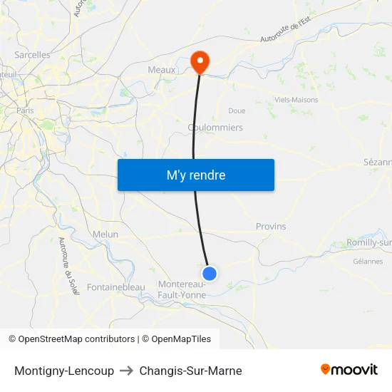 Montigny-Lencoup to Changis-Sur-Marne map