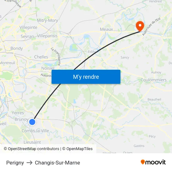 Perigny to Changis-Sur-Marne map