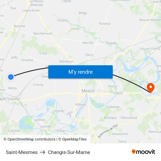 Saint-Mesmes to Changis-Sur-Marne map