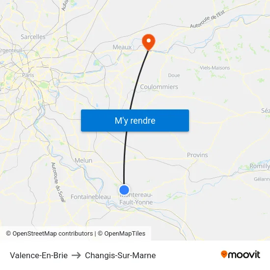 Valence-En-Brie to Changis-Sur-Marne map