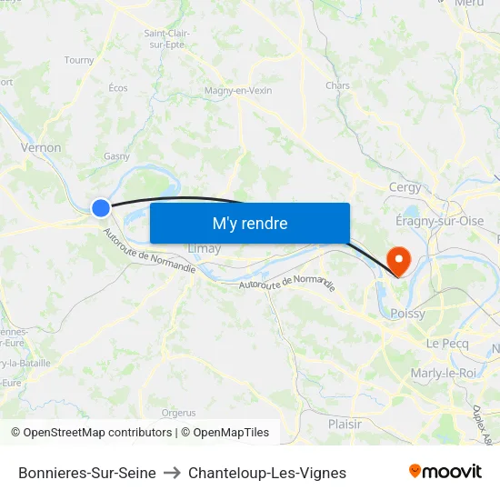 Bonnieres-Sur-Seine to Chanteloup-Les-Vignes map