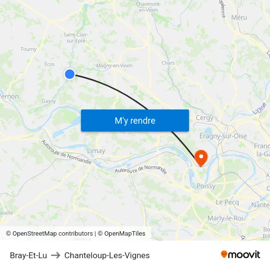 Bray-Et-Lu to Chanteloup-Les-Vignes map