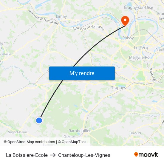 La Boissiere-Ecole to Chanteloup-Les-Vignes map