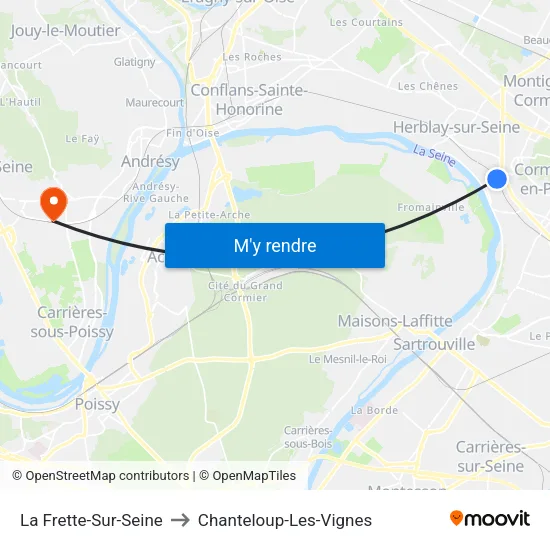 La Frette-Sur-Seine to Chanteloup-Les-Vignes map