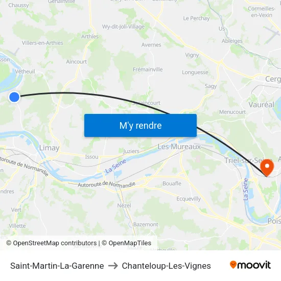 Saint-Martin-La-Garenne to Chanteloup-Les-Vignes map