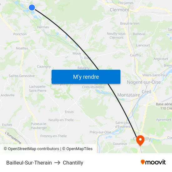 Bailleul-Sur-Therain to Chantilly map