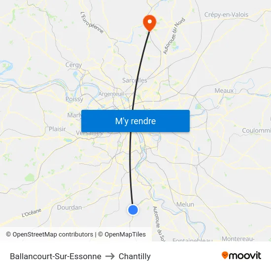 Ballancourt-Sur-Essonne to Chantilly map