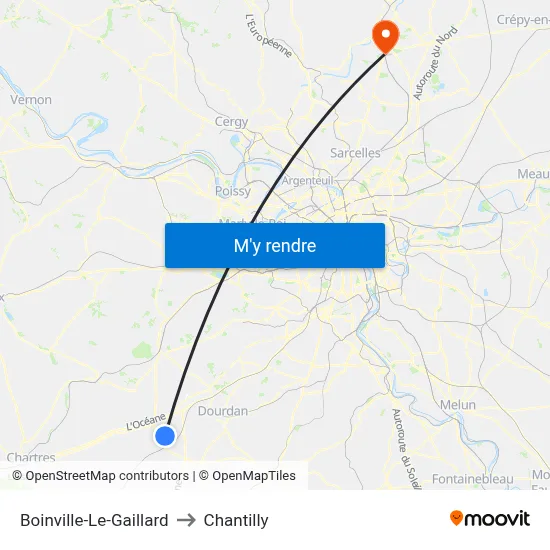Boinville-Le-Gaillard to Chantilly map