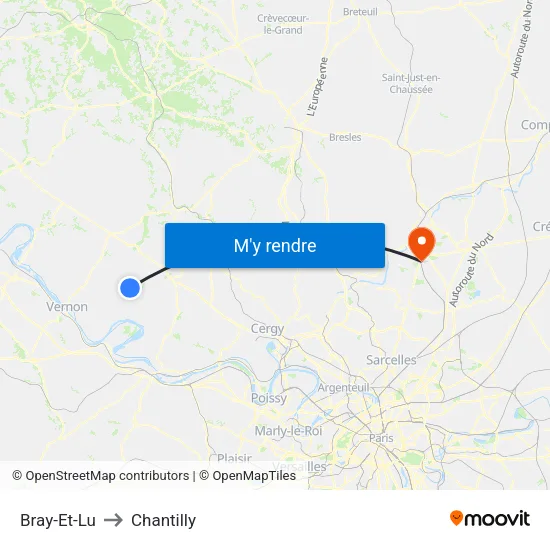 Bray-Et-Lu to Chantilly map