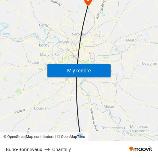 Buno-Bonnevaux to Chantilly map