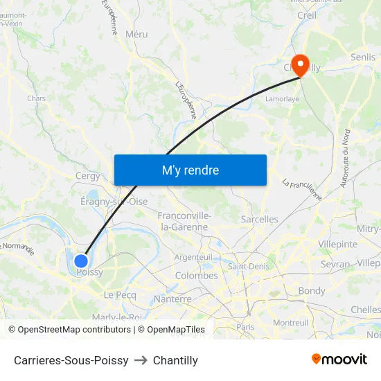 Carrieres-Sous-Poissy to Chantilly map