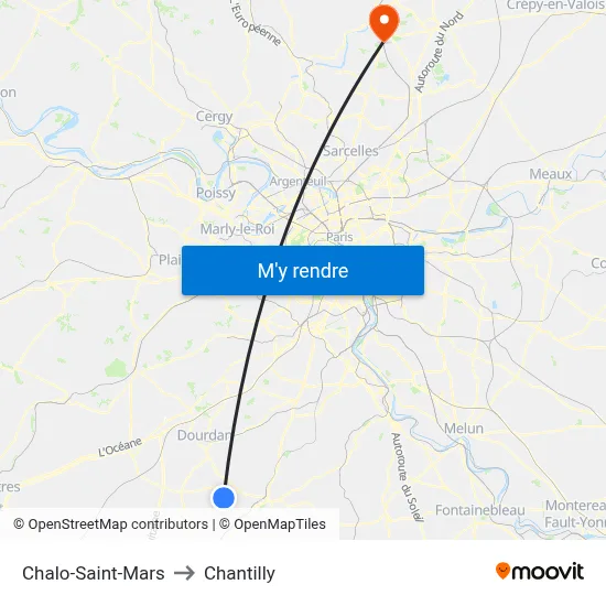 Chalo-Saint-Mars to Chantilly map