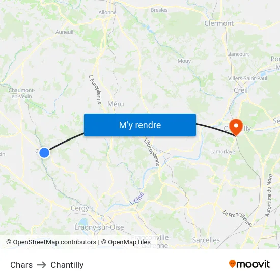 Chars to Chantilly map