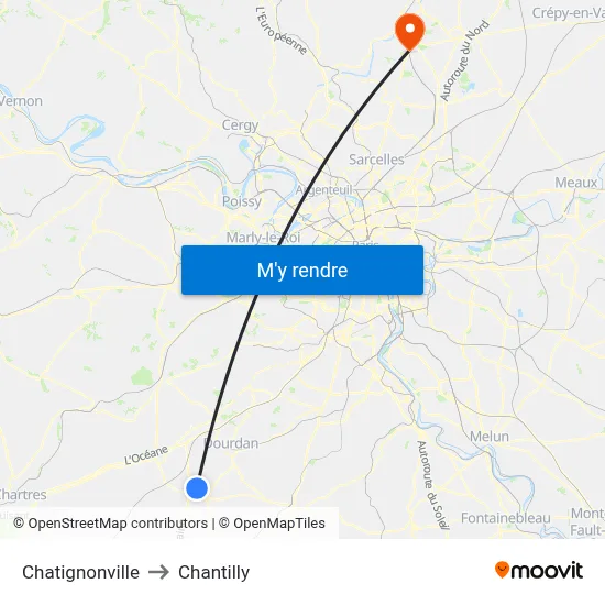 Chatignonville to Chantilly map