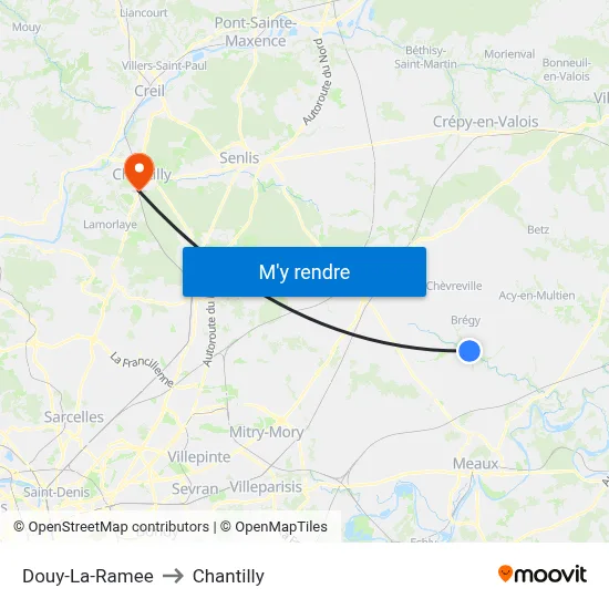 Douy-La-Ramee to Chantilly map