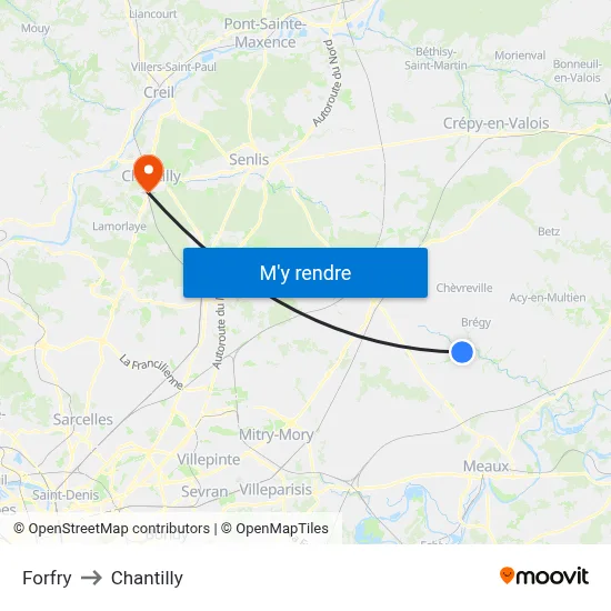 Forfry to Chantilly map