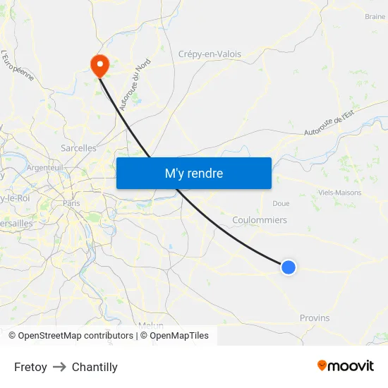 Fretoy to Chantilly map