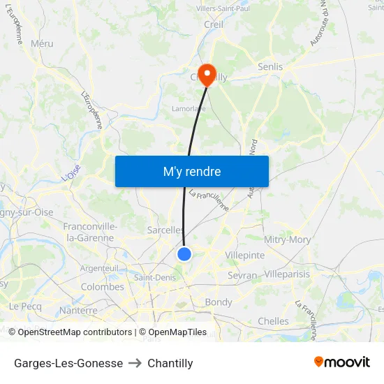 Garges-Les-Gonesse to Chantilly map