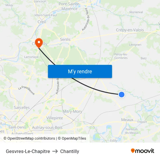 Gesvres-Le-Chapitre to Chantilly map