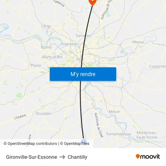 Gironville-Sur-Essonne to Chantilly map