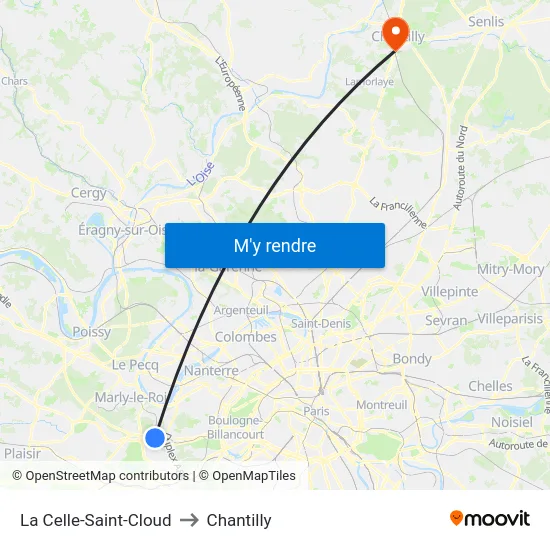 La Celle-Saint-Cloud to Chantilly map