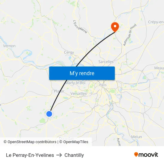 Le Perray-En-Yvelines to Chantilly map