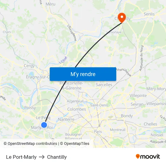 Le Port-Marly to Chantilly map