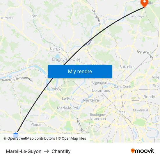 Mareil-Le-Guyon to Chantilly map