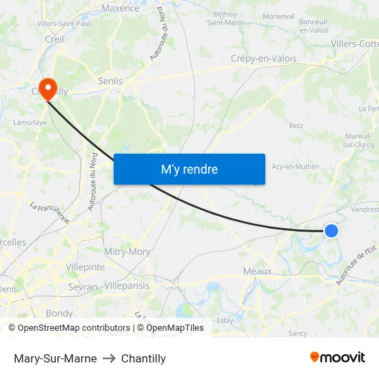 Mary-Sur-Marne to Chantilly map