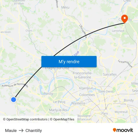 Maule to Chantilly map