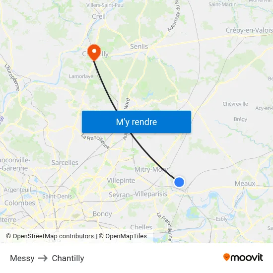 Messy to Chantilly map