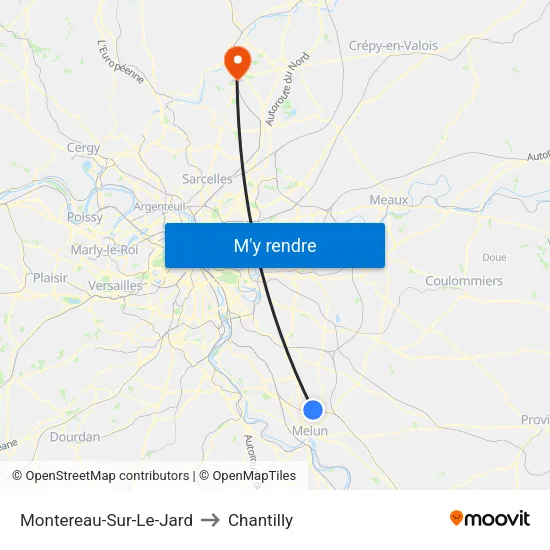 Montereau-Sur-Le-Jard to Chantilly map