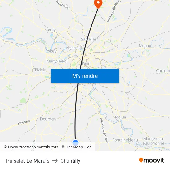 Puiselet-Le-Marais to Chantilly map