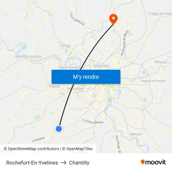 Rochefort-En-Yvelines to Chantilly map