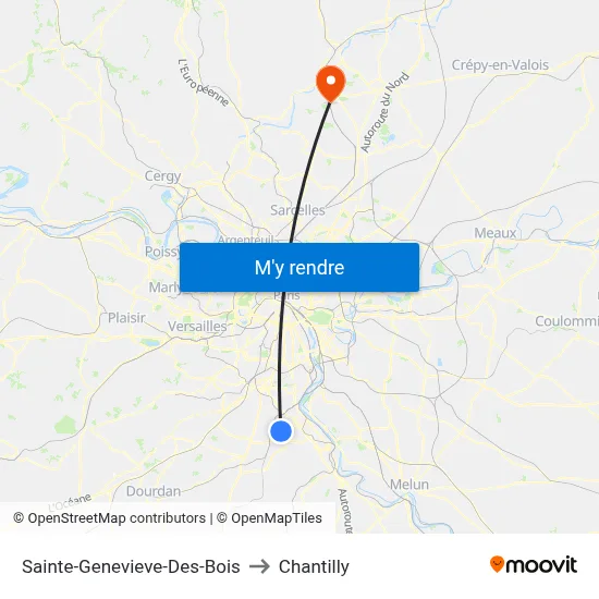 Sainte-Genevieve-Des-Bois to Chantilly map