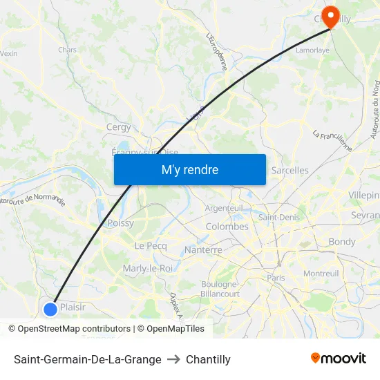 Saint-Germain-De-La-Grange to Chantilly map