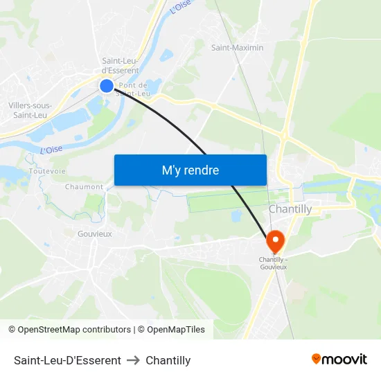 Saint-Leu-D'Esserent to Chantilly map