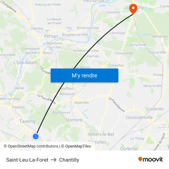 Saint-Leu-La-Foret to Chantilly map